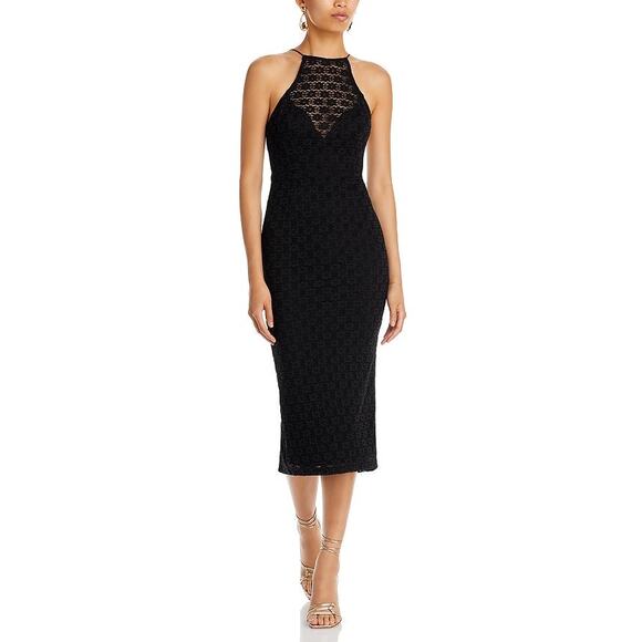 Bardot Chameleon Lace Midi Dress In Black size Medium - Picture 1 of 13